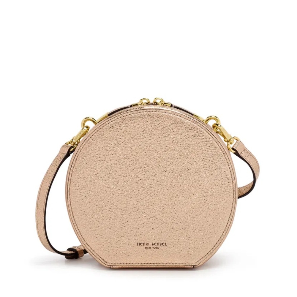 Henri Bendel Mini Hatbox Crackle Metallic Bag